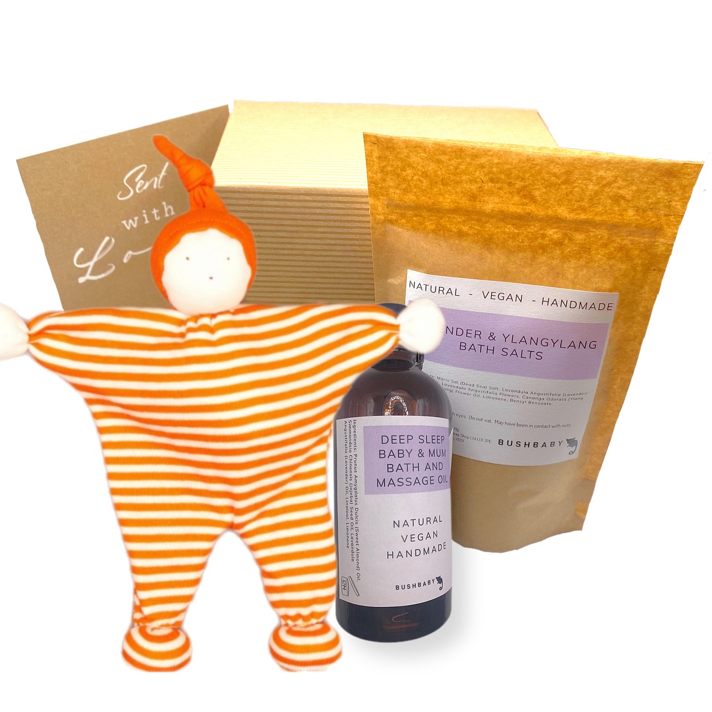 Mum & baby pamper gift box - Orange GOTS baby buddy