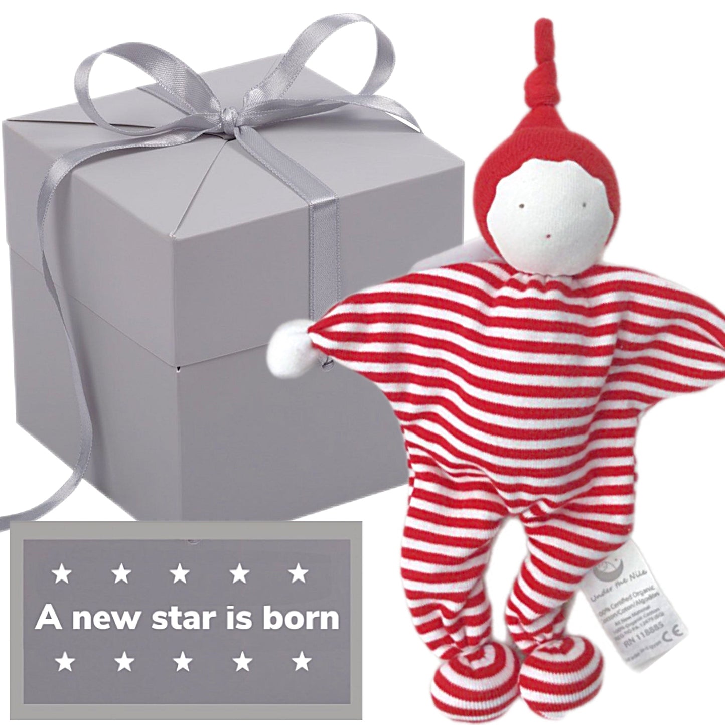 GOTS upcycled comforter (blue) in gift box