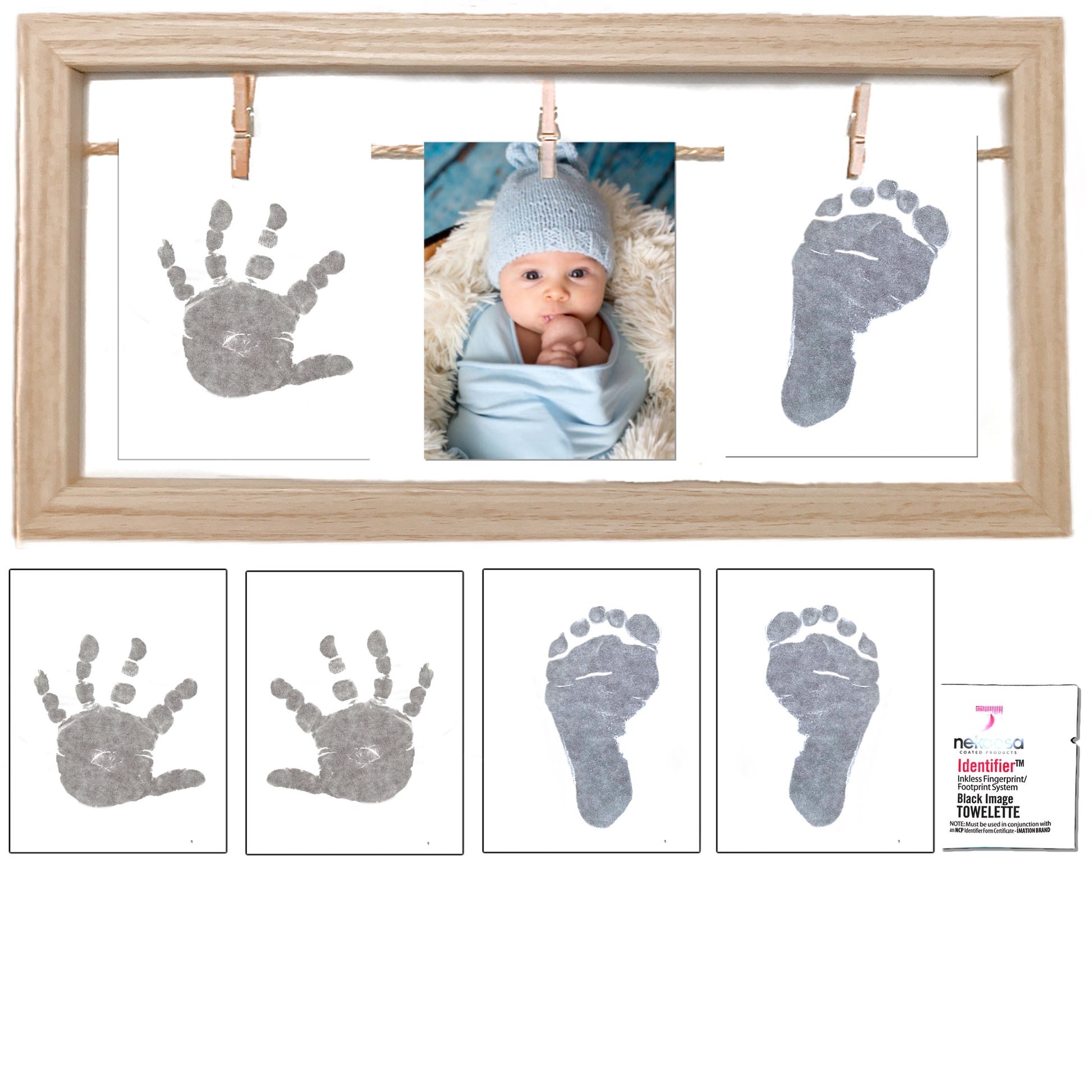  Baby Hand and Footprints, 8 Pcs Large Size Inkless